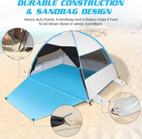 Tienda de playa fácil de montar, anti-UV, con ventanas de malla
