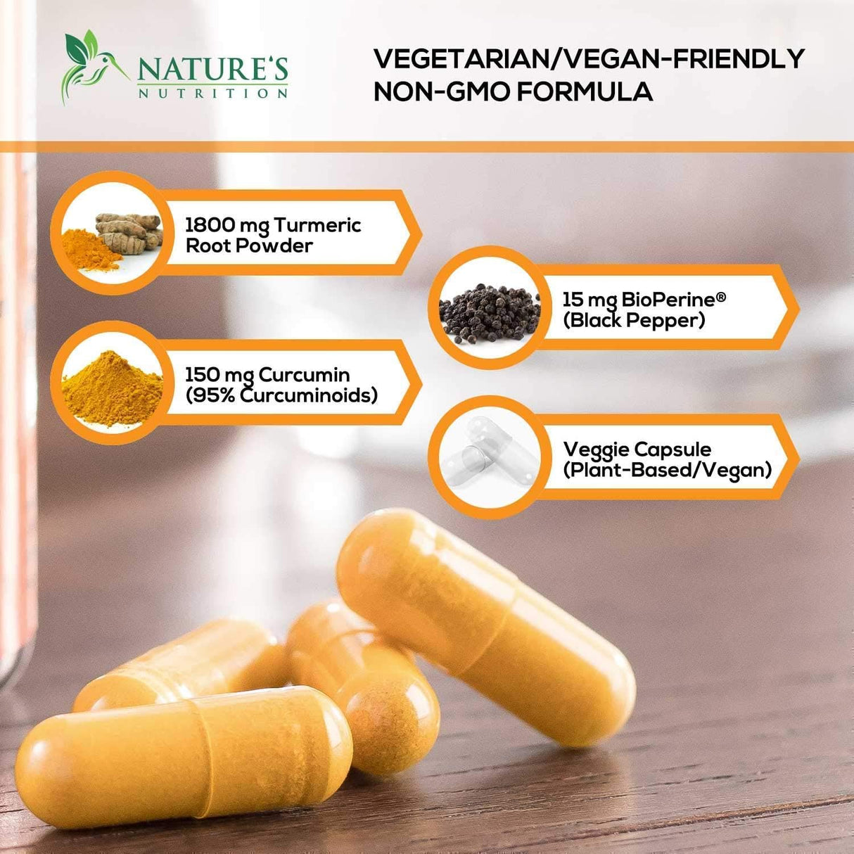 Suplementos Alimenticios de cúrcuma con biopérina