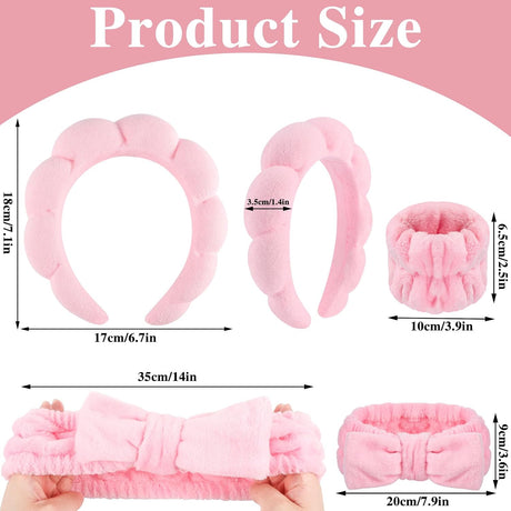 diadema rosa para el cuidado de la piel y muñequera WSICSE