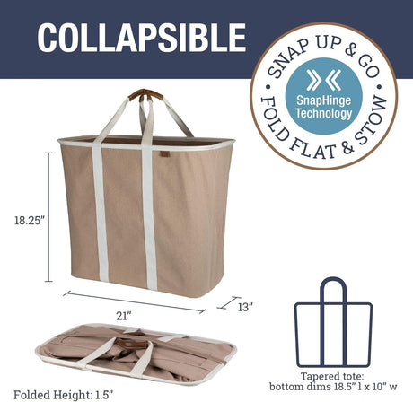 Caddy de lavandería CleverMade, 64L, plegable, 2PK, LUXE