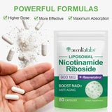 Suplemento NAD+, Nicotinamida Ribósido 900mg, 80 Cápsulas