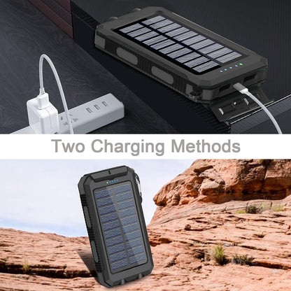 Cargador Solar Portátil 38800mAh, Impermeable, Dual USB, LED