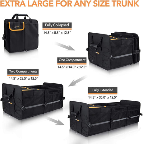 Organizador de Maletero con Cooler, Divisores y Tapa Plegable