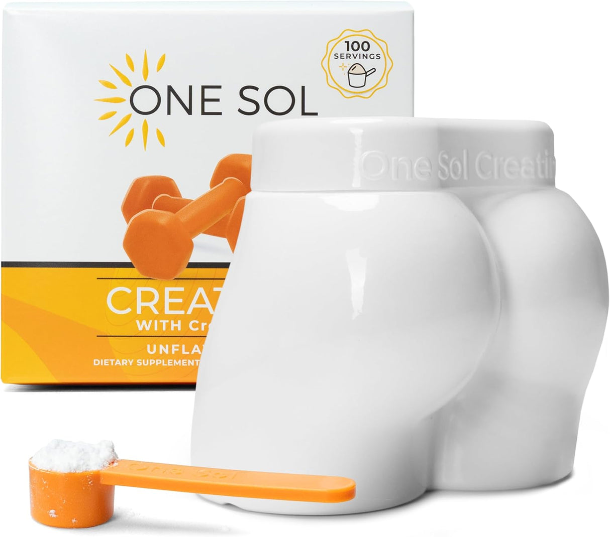 Creatina para Mujeres One Sol, Aumenta Masa Muscular, 100 Serv.