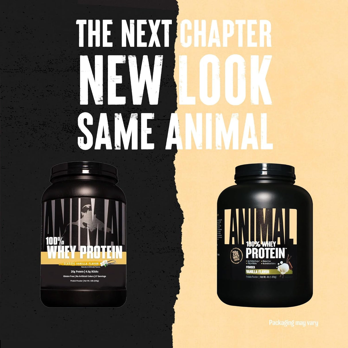 Proteína en polvo Animal Whey 100% - 4 lb, BCAA, bajo en azúcar