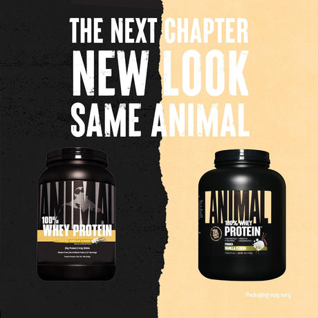 Proteína en polvo Animal Whey 100% - 4 lb, BCAA, bajo en azúcar