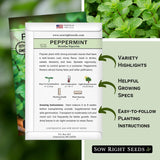 Semillas de Menta - Sow Right Seeds - No-GMO y Herencia - 1 paquete