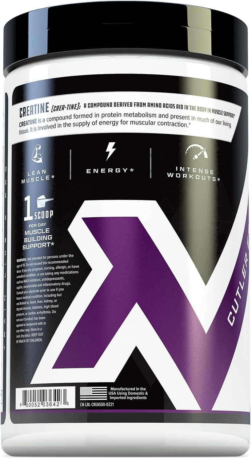 Creatina Pura Cutler Nutrition 5g Por V, 100 Serv.