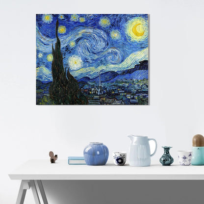 "Reproducción de Noche Estrellada de Van Gogh, póster enmarcado"