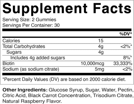 Vitamatic Gominolas de Biotina 10,000 mcg para cabello piel uñas