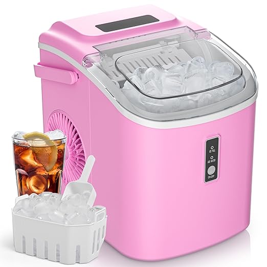 Máquina de Hielo EUHOMY, 26.5lbs/día, 9 Cubos en 6 Min.