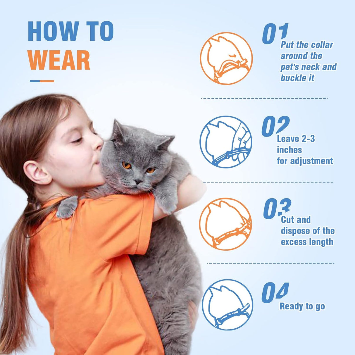 Paquete de 4 collares calmantes para gatos Pzlagia