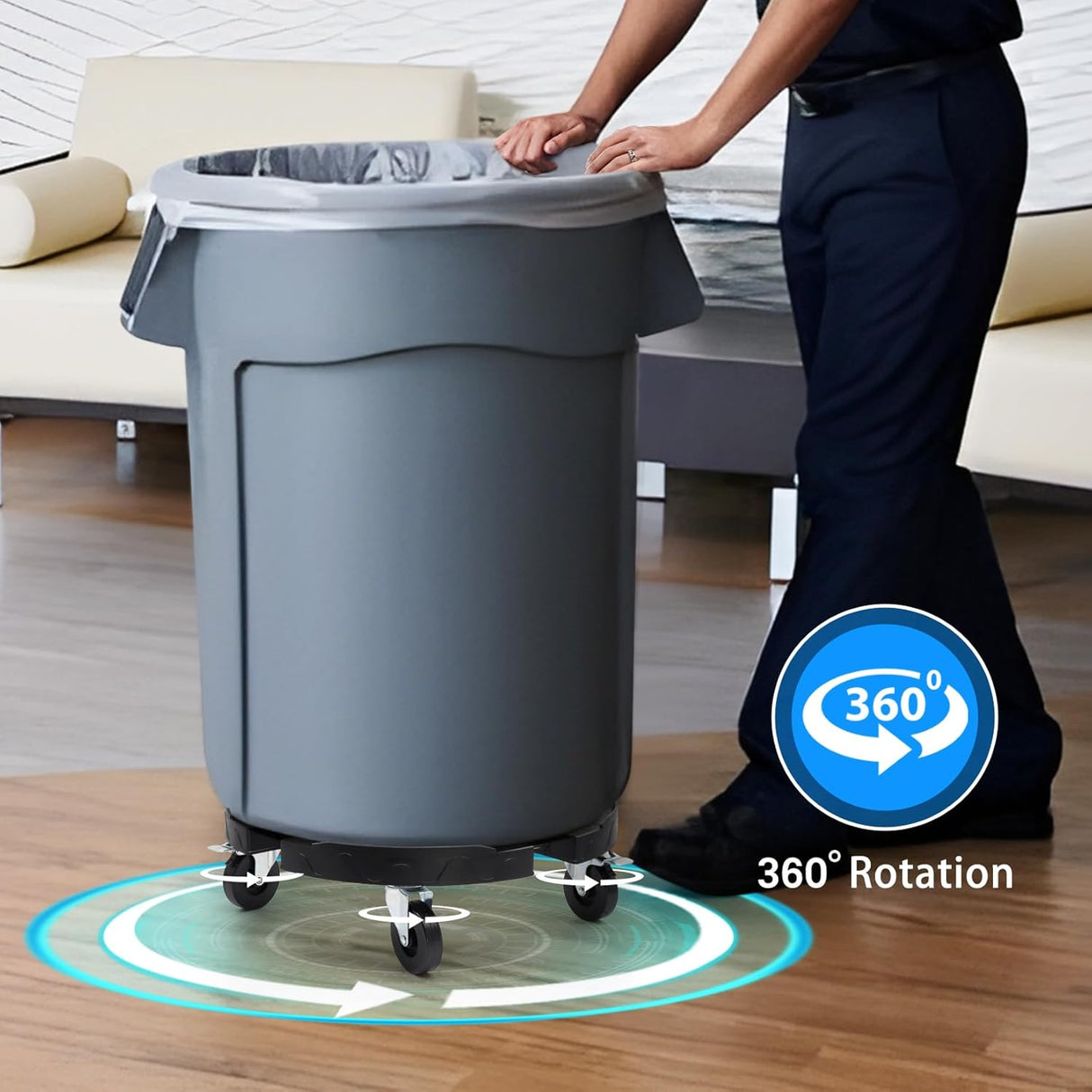 Dolly para Basura W B D, Ajustable 15-19 con Ruedas 3