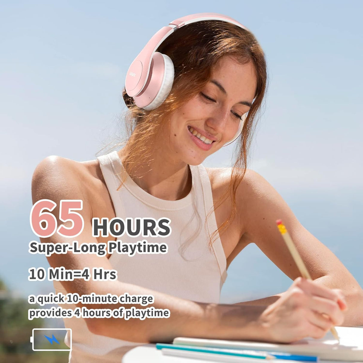 Auriculares Bluetooth Uliptz, 65H, 6EQ, HiFi, Plegables