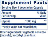 Glicina 1000 mg Life Extension, sueño saludable, 100 cápsulas