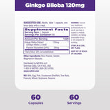 Suplemento Natrol Ginkgo Biloba 120mg, 60 Cápsulas