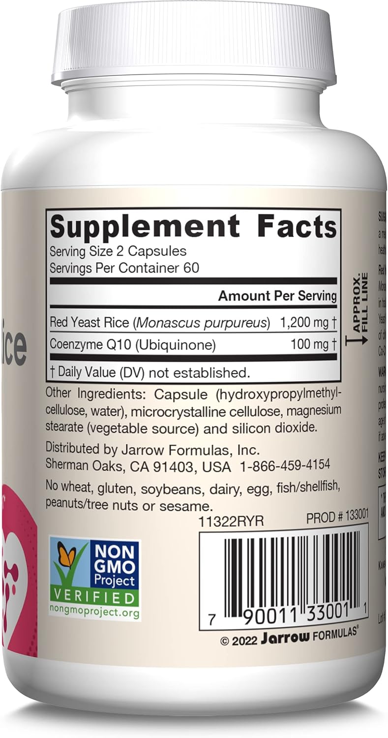 Suplemento Jarrow Formulas Red Yeast Rice 1200 mg &  Co-Q10