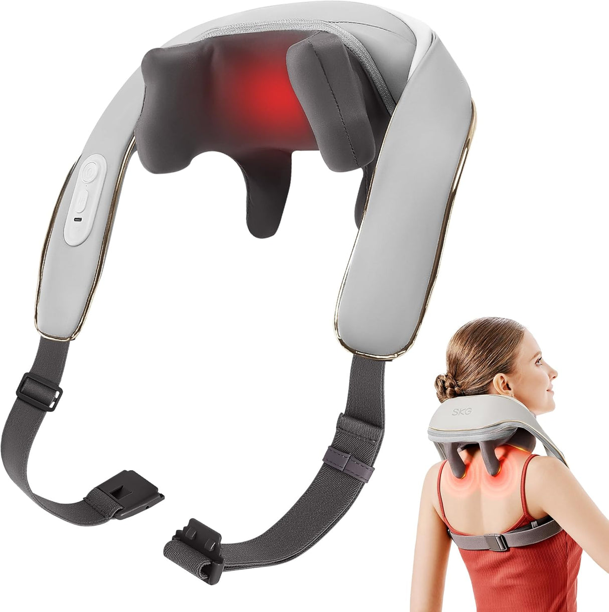 Masajeador de Cuello SKG, Shiatsu con Calor, H5 Mini