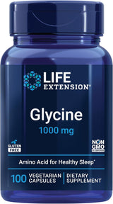 Glicina 1000 mg Life Extension, sueño saludable, 100 cápsulas