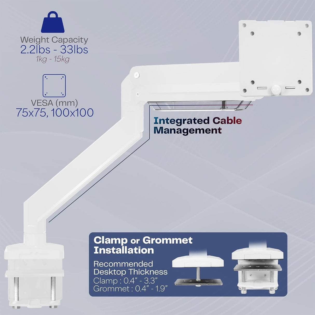 Soporte de Monitor VIVO, Brazo Ajustable para Pantallas 49 STAND-V101G1W