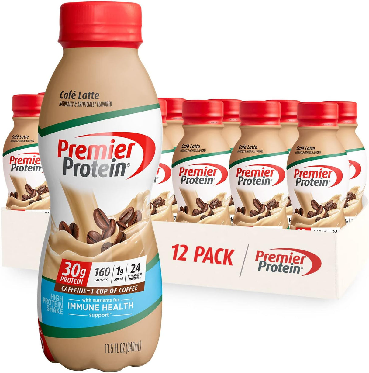 Batido de proteína sabor a café latte paquete de 12