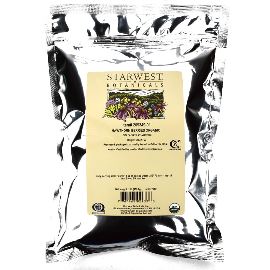 Suplemento Majuelas orgánicas enteras Starwest Botanicals 1l