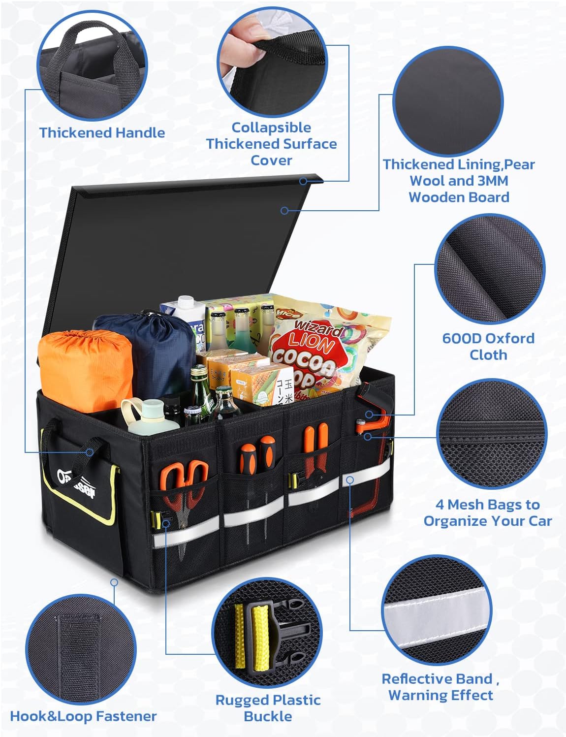 Organizador de Maletero Oasser, Waterproof, Plegable, Estándar