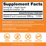 Vitamina C con Q-C Doctor's Best 1000mg Vegana, Sin Gluten (120)