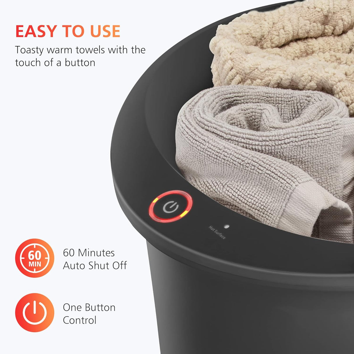 Toalla Caliente Comfier, Calienta toallas en 10 min, Apagado automático