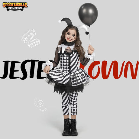 Disfraz de payasa para niñas, Spooktacular Creations, Halloween