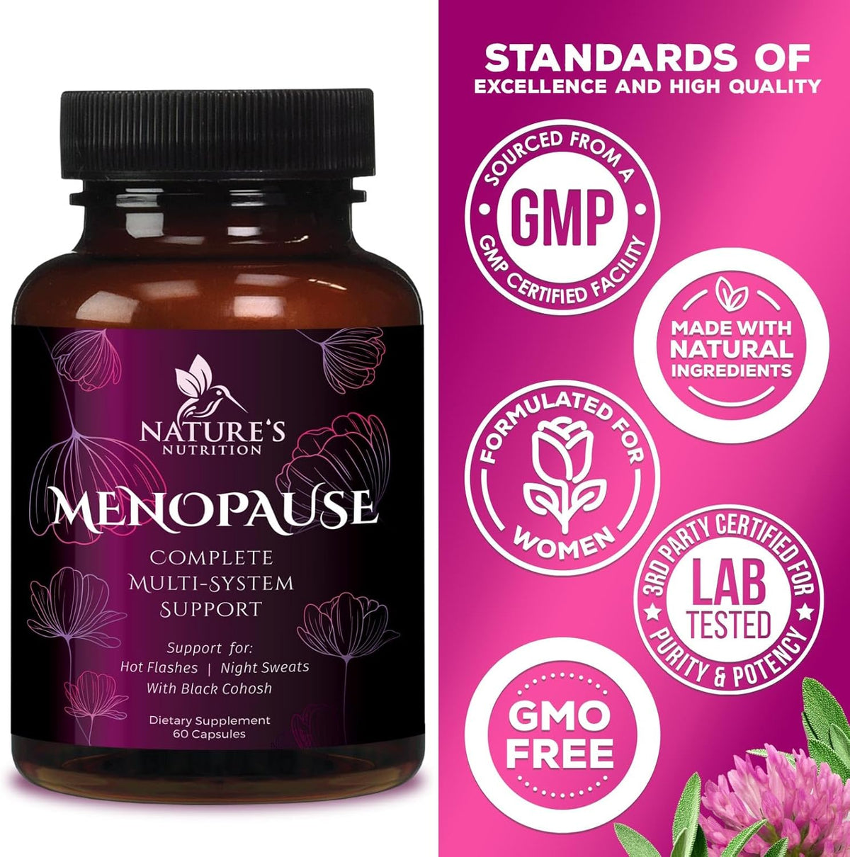 Suplemento de Menopausia con Coash Negro, 60 cápsulas