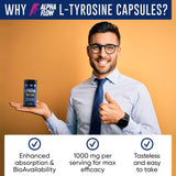 Suplementos L-tyrosine de 1000 mg natural para concentración