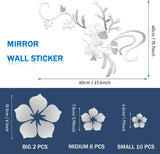 Sticker Floral 3D Acrílico - Espejos Adhesivos Removibles