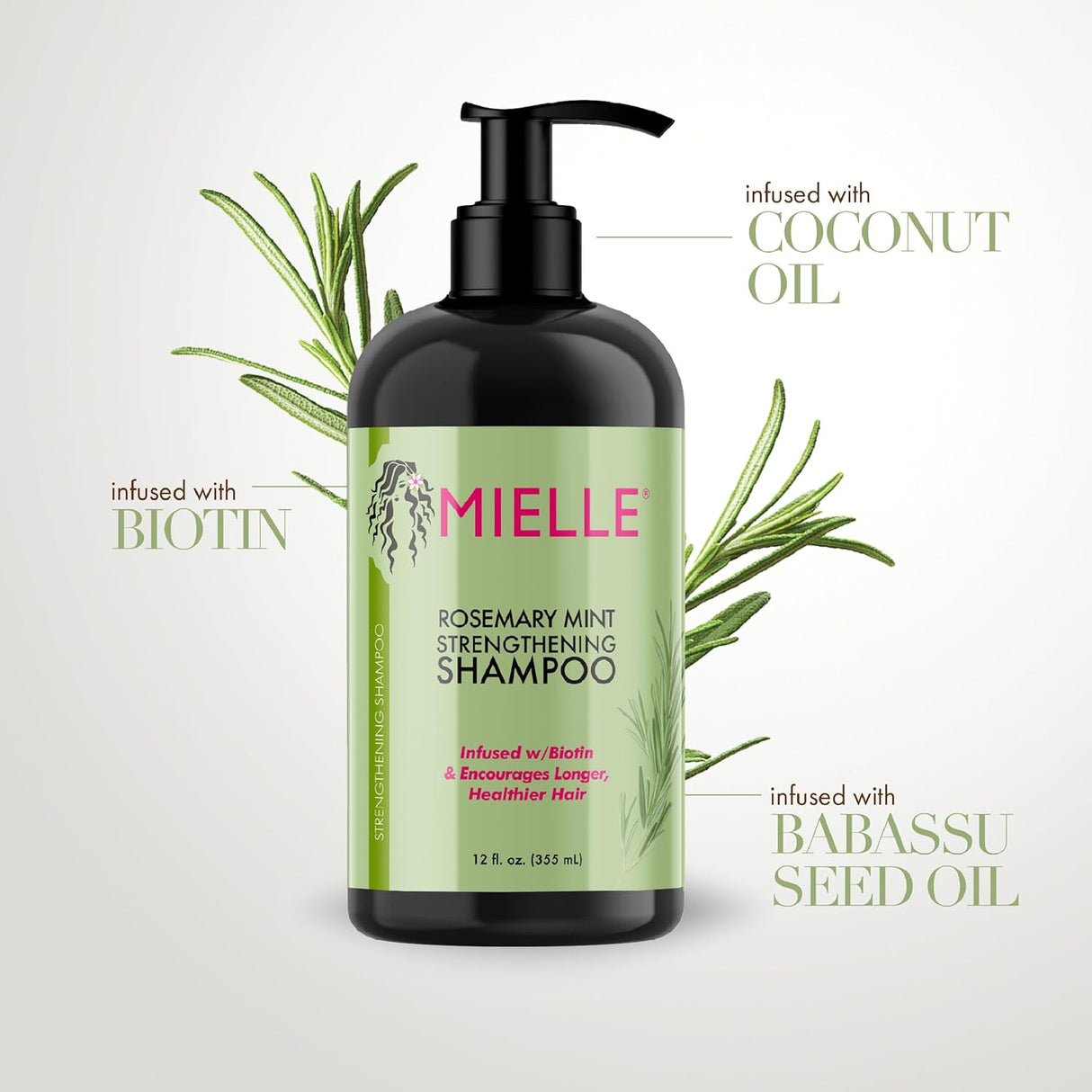 Shampoo fortalecedor de menta con biotina Mielle Organics
