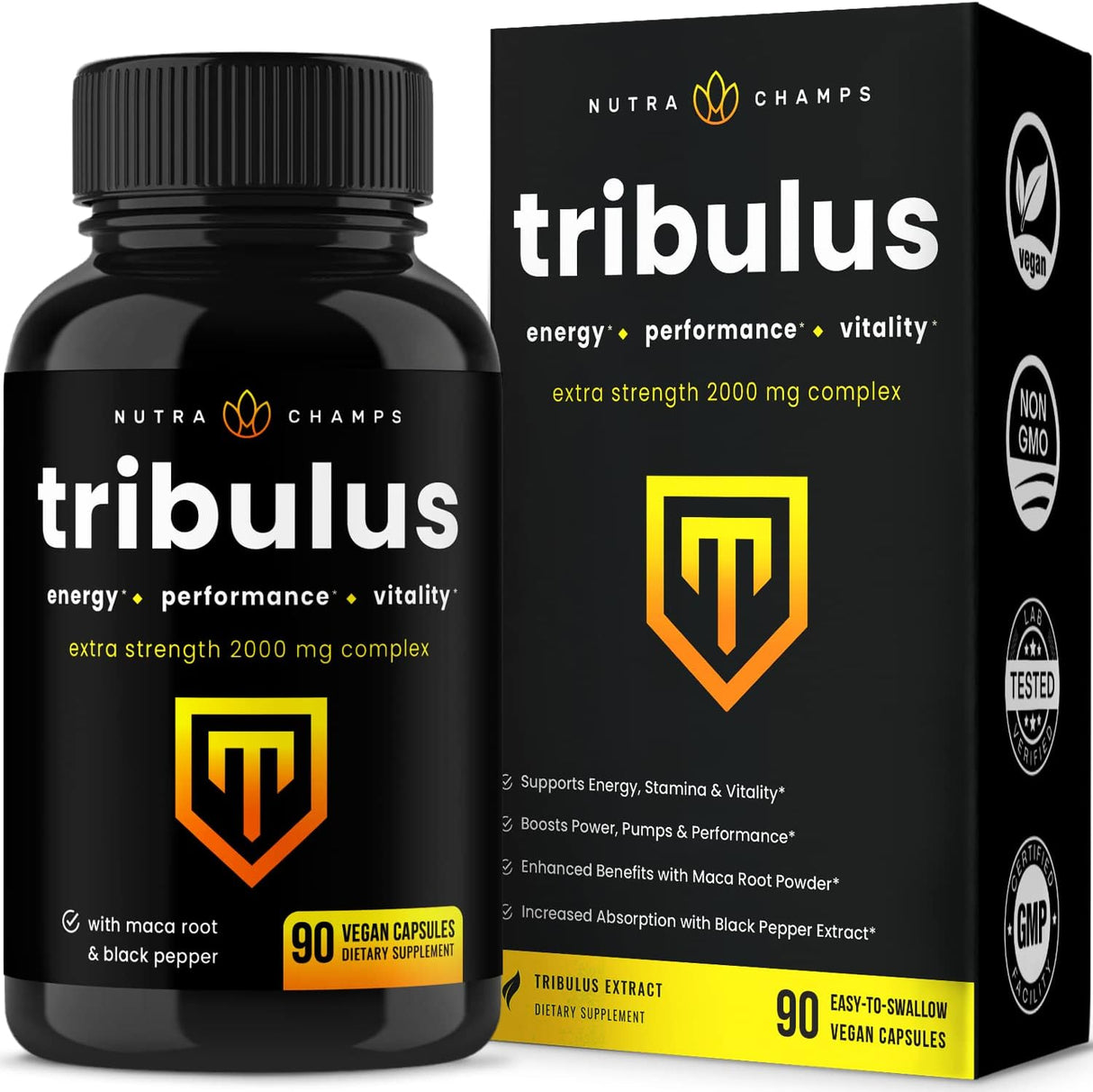 Suplemento Tribulus Terrestris de 2000 mg veganas 9 und