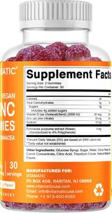 Vitamatic Zinc Gummies 50mg Veganas 2x60 Gluten-Free
