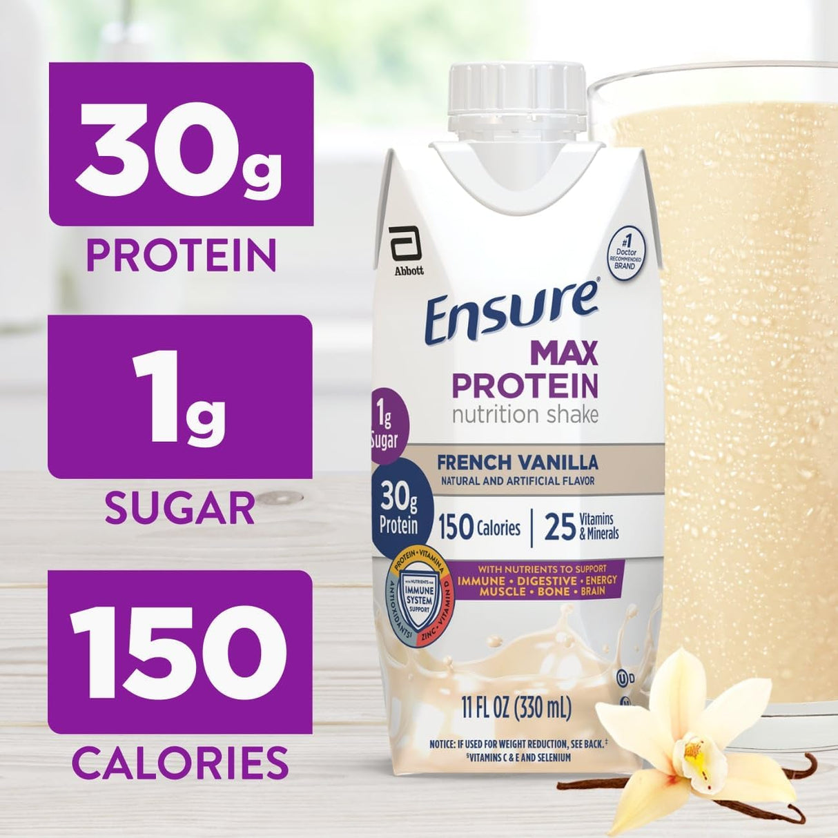BatidoMaxProteínaEns. Pack8 30g Proteína 1g Azúcar