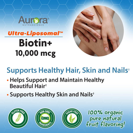Suplementos Biotina ultra liposomal 10,000 mcg 30 dosis 10oz