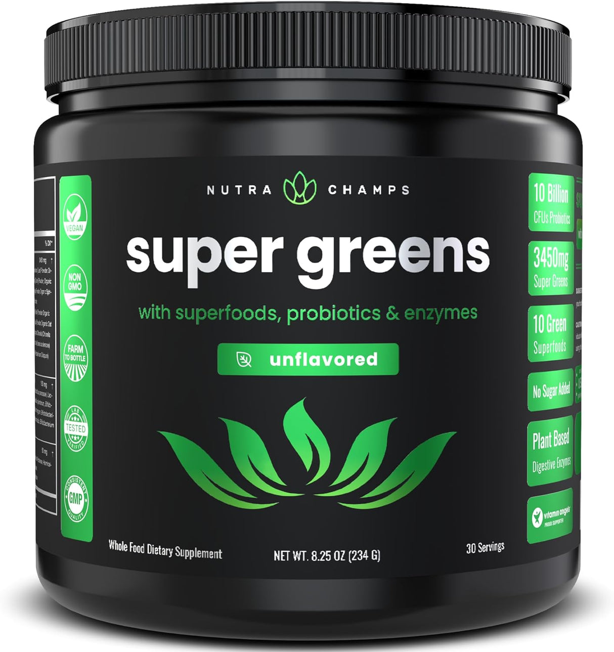 Suplemento NutraChamps Super Greens Powder Premium Superfood