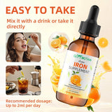 Suplemento líquido de hierro para mujeres y hombres, 60ml, absorción 98%