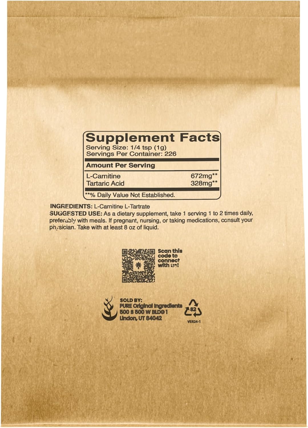 L-Carnitina L-Tartrato en Polvo - Pure Original Ingredients