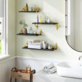 Estanterías Flotantes YGEOMER, Juego de 4 para Pared, Madera