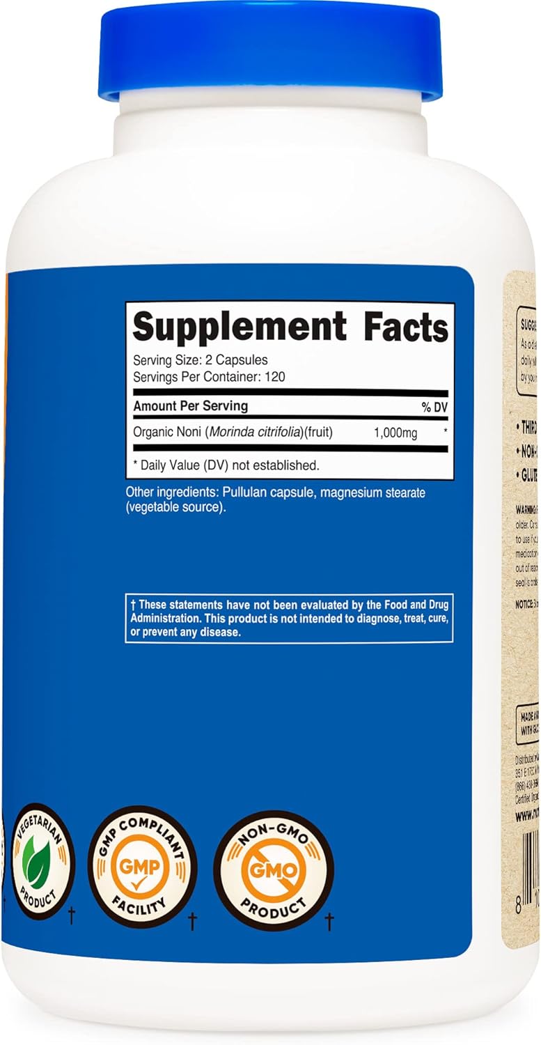 Suplemento Nutricost Noni Cápsulas de 500 mg 240 cápsulas