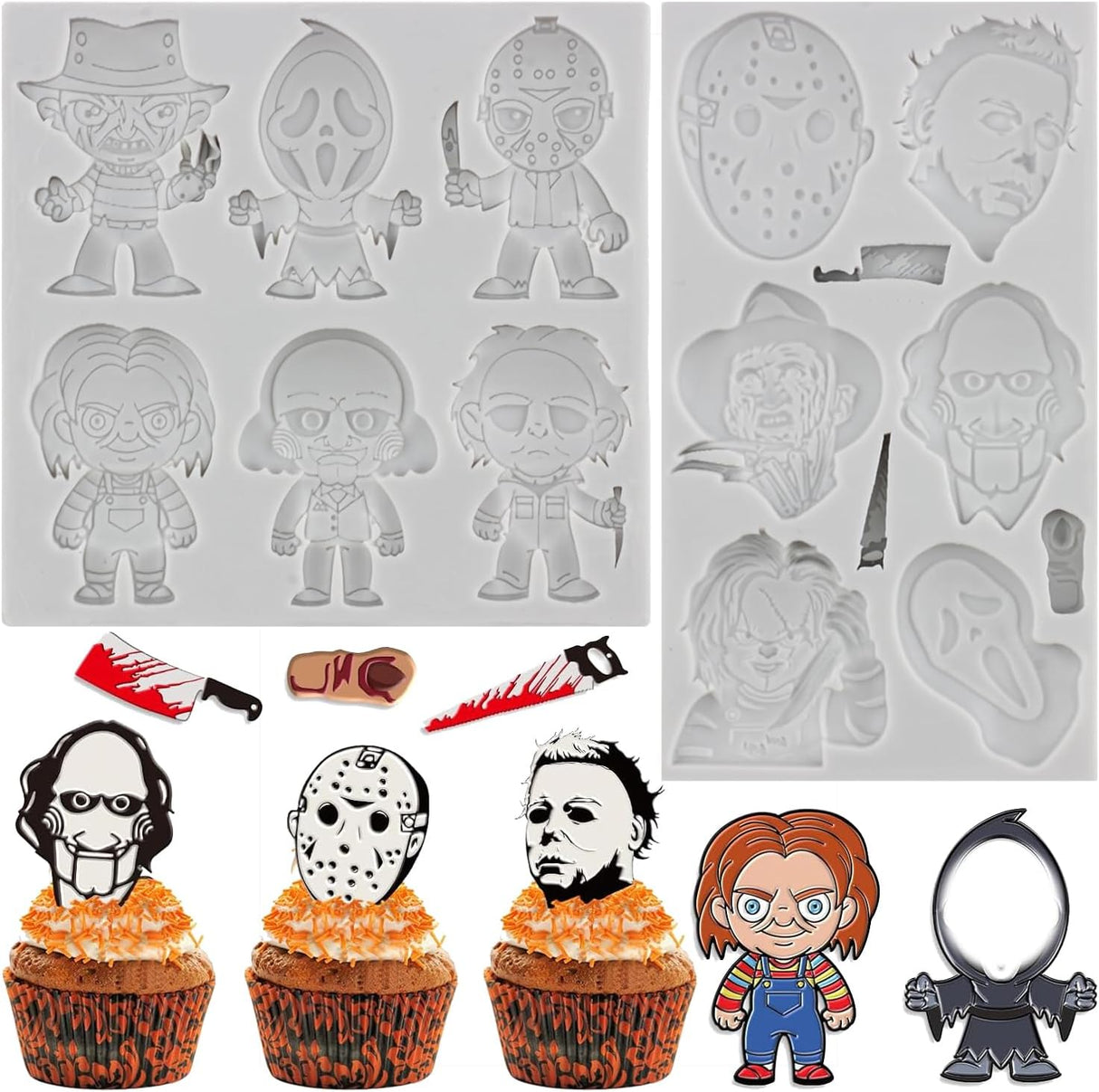 Moldes de Silicona para Personajes de Terror - Set de 2