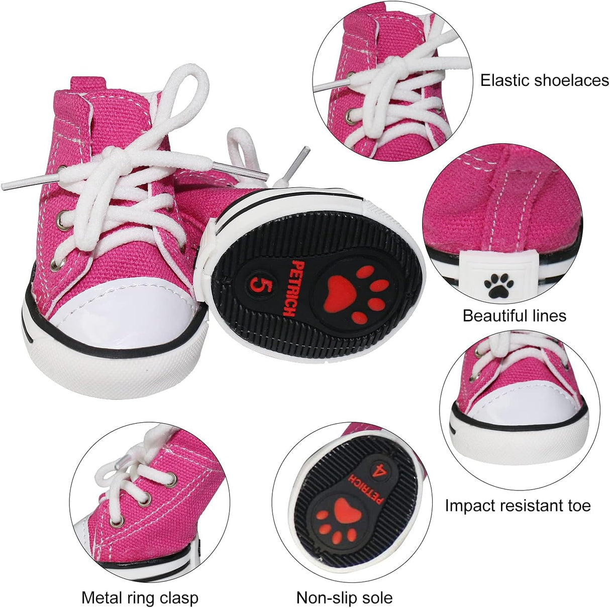 BESUNTEK - Calzado de lona para mascotas, protector, antideslizante y casual, para caminar al aire libre, deportes y pavimento caliente, 4 unidades