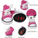 BESUNTEK - Calzado de lona para mascotas, protector, antideslizante y casual, para caminar al aire libre, deportes y pavimento caliente, 4 unidades