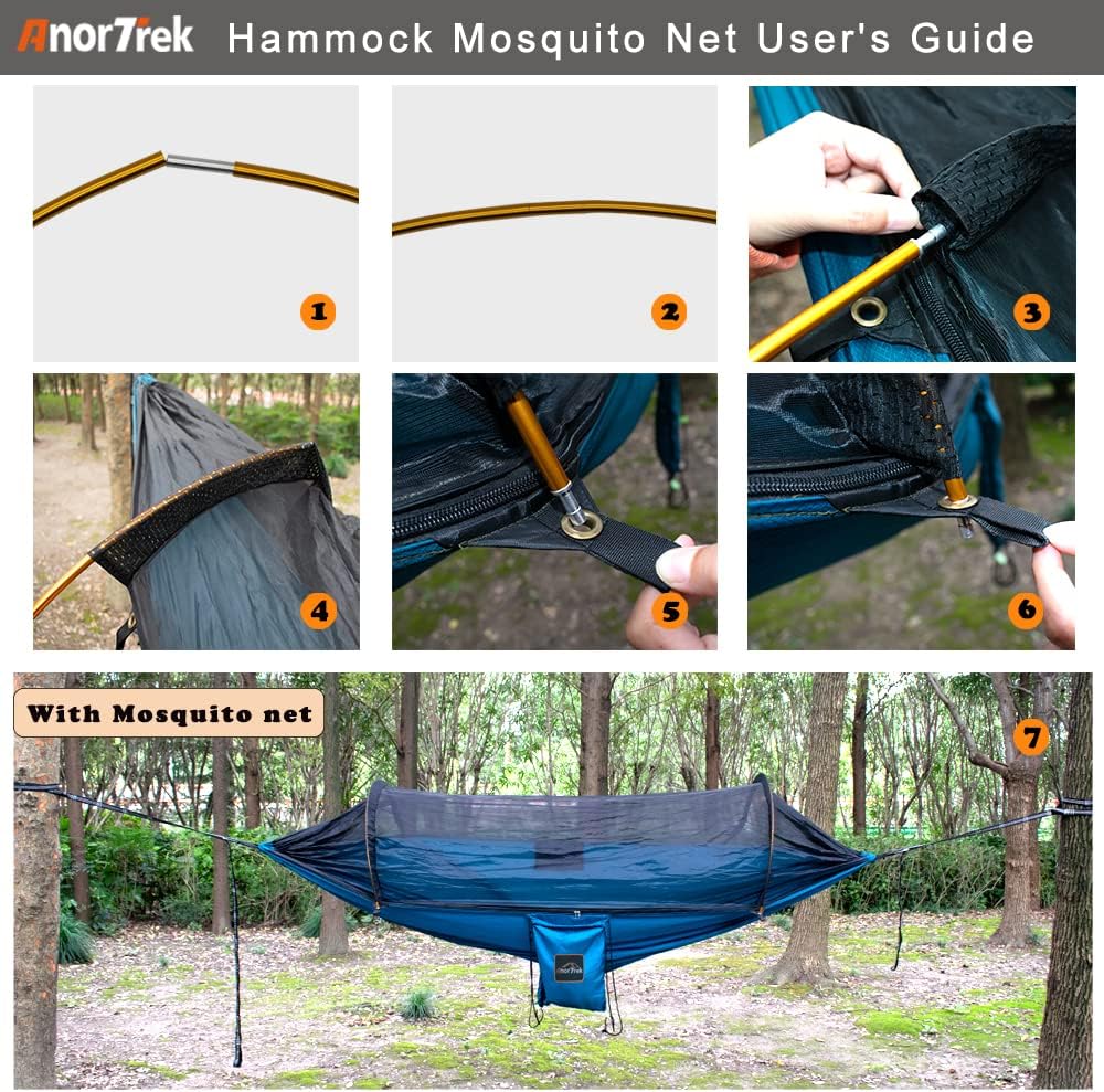 Hamaca Profesional con Mosquitero, Ligera, Doble, 230T Nylon