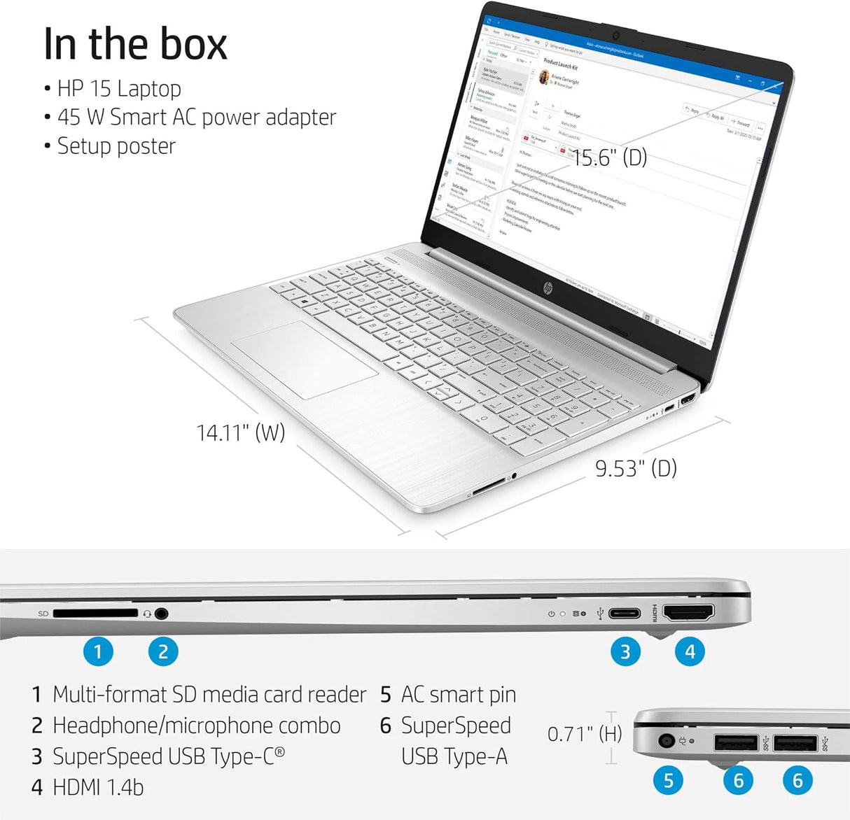 Laptop HP Windows 11 Pro, i5, 16GB RAM, 512GB SSD, 15.6