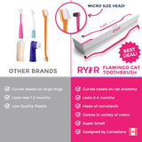 Cepillo de dientes para gatos de doble cara rosa flamenco