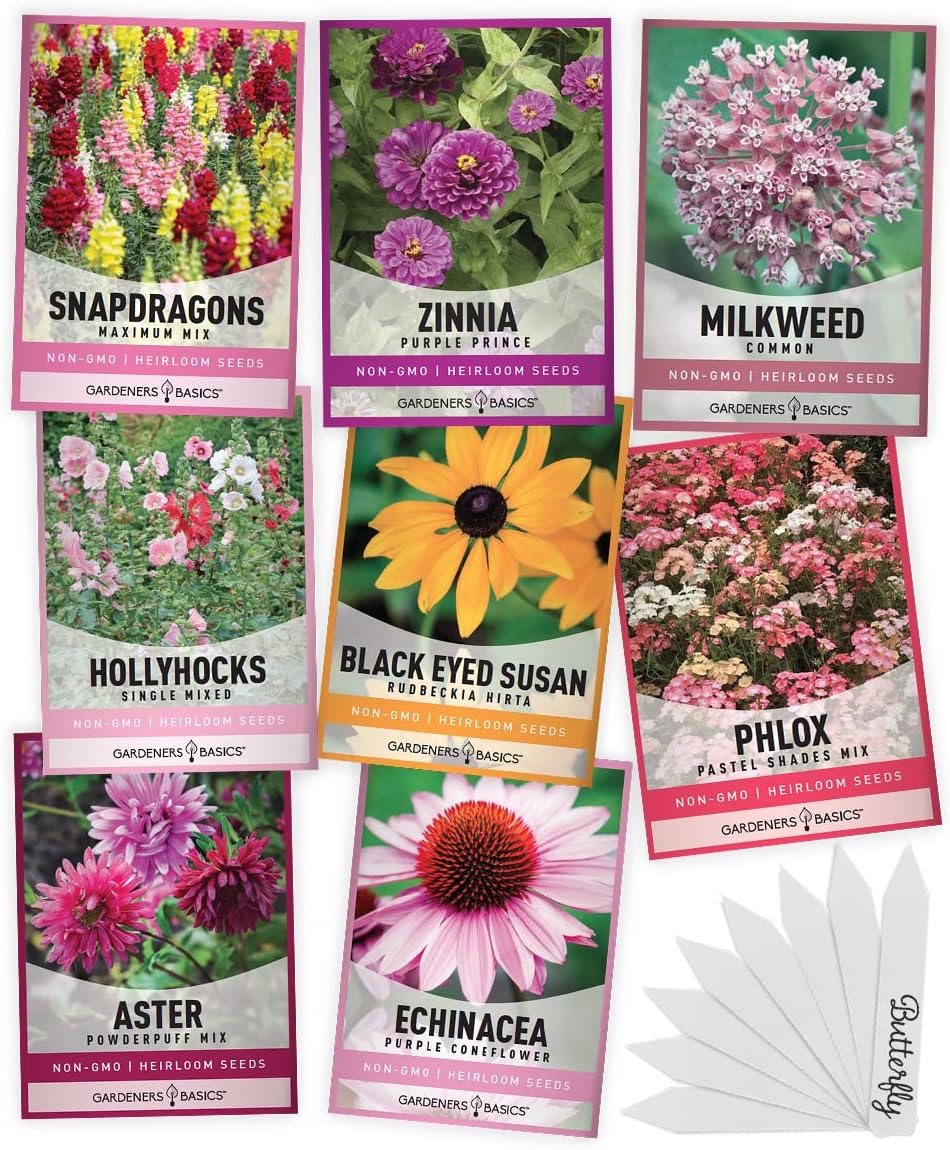 Semillas de Mariposa para Jardín, Gardeners Basics, 8 Variedades